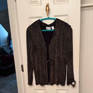 Chico's Travelers Black and Brown Women's cardigan jacket 2 L